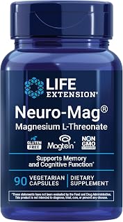 Neuro-Mag Magnesium L-Threonate, Memory Health, Quick Thinking, Cognitive Health Support, Vegetarian, 90 Vegetarian Capsules