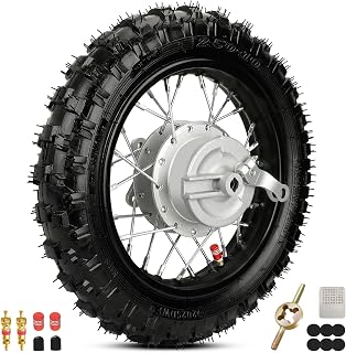 XIKOBY 2.50-10 Dirt Bike Rear Wheel Assembly for CRF50 TTR50 XR50 Pit Bike | For 50cc 70cc 90cc 110cc PW50 SSR70 Tao tao DB10 Coolster Apollo Roketa Pit Bike Motorcycle with Drum Brake Pad Shoe Assembly