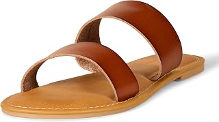Amazon Essentials Women's Two Strap Open Toe Slip On Mules