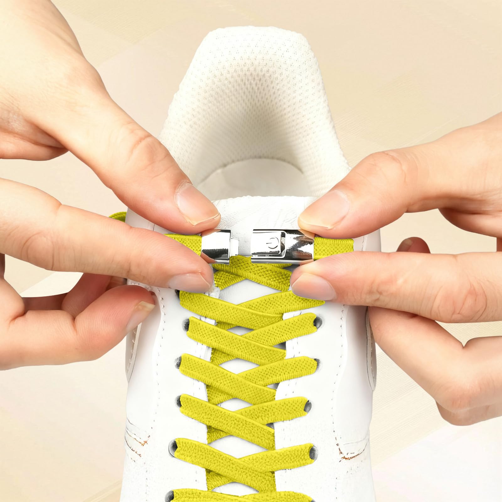 No tie elastic shoelaces, stretch tieless shoelaces for sneakers, casual slip on