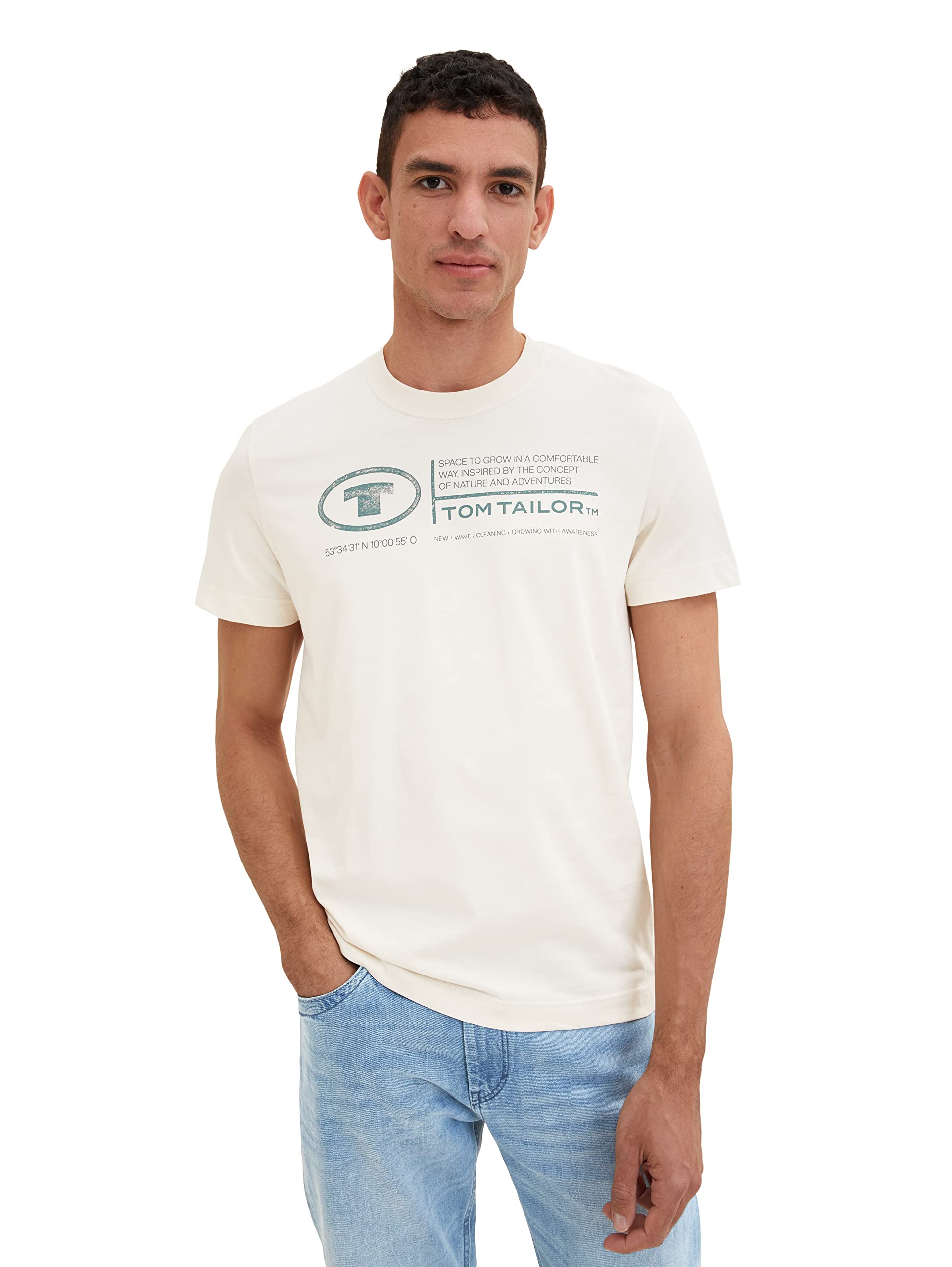 Tom Tailor Men's Basic Cotton T-Shirt with Print