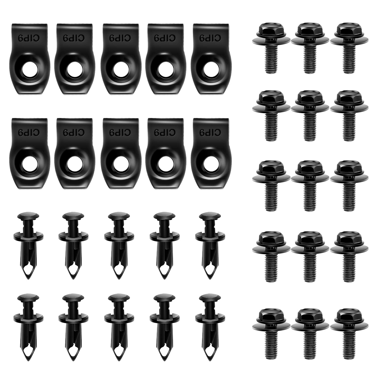 GOOACC GRC-70 35PCS Engine Under Cover Splash Shield Guard Body Bolts Bumper Fen