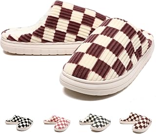 House Slippers for Women & Men Fuzzy Casual Indoor/Outdoor Shoes