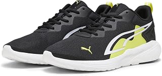 PUMA All-Day Active, Unisex Trainers, Black White Yellow Burst