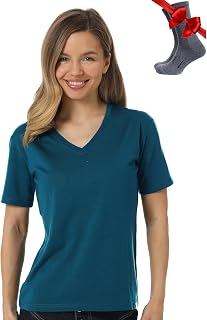 Merino.tech Women's Merino Wool Thermal Short Sleeve T-Shirt + Socks