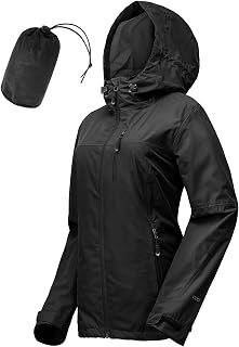 33,000ft Rain Jacket Women Lightweight Hooded Packable Breathable Coat Ideal for Running and Hiking