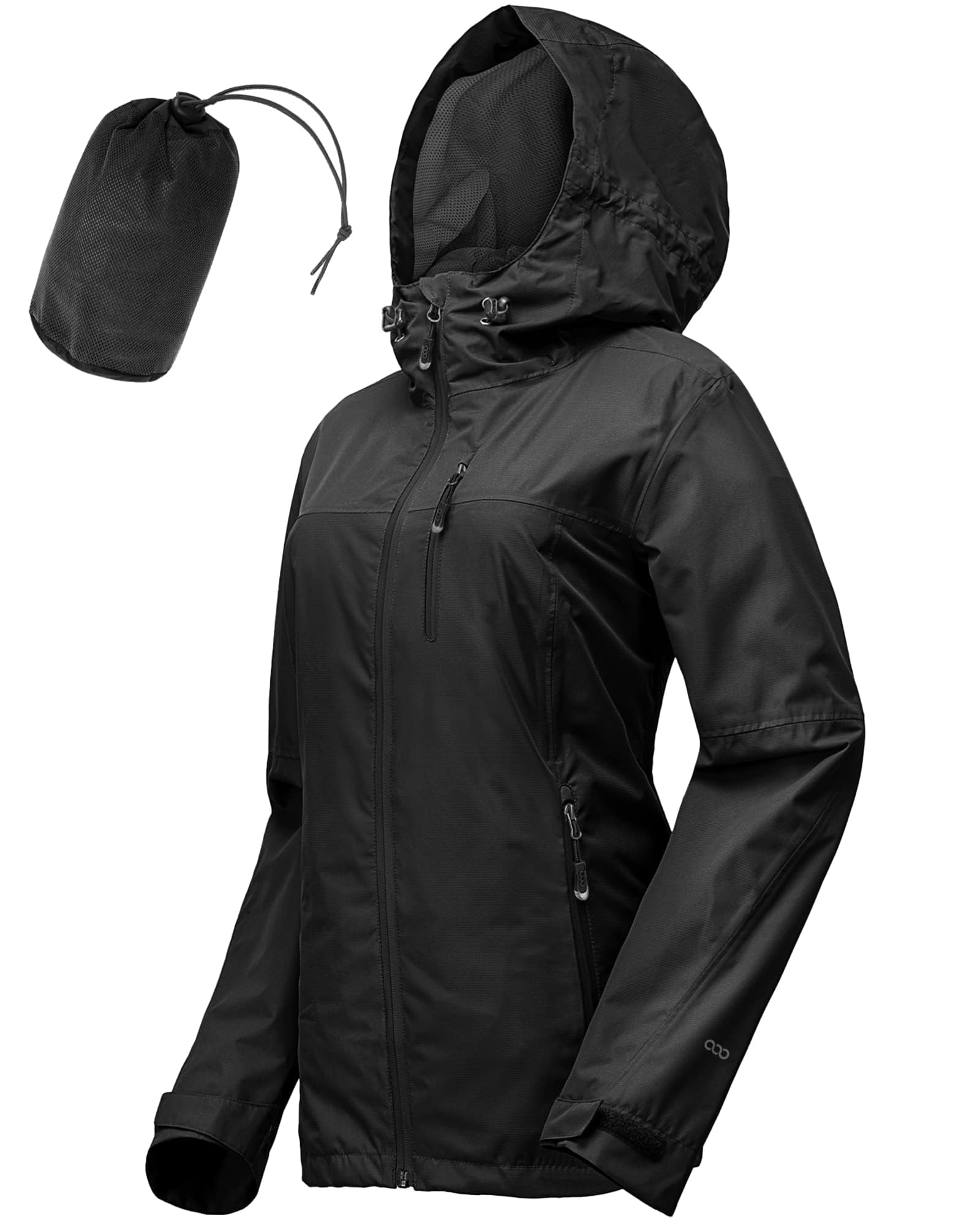 33,000ft Rain Jacket Women Lightweight Hooded Packable Breathable Coat Ideal for