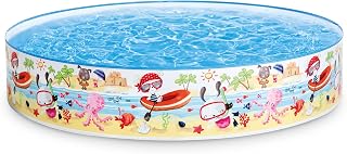 INTEX Beach Days SnapSet 5ft x 10in Kiddie Pool, Non-Inflatable | 56451EP - Hard Plastic, Round Above Ground Swimming Pool, Backyard Fun for Kids Ages 3 and Up
