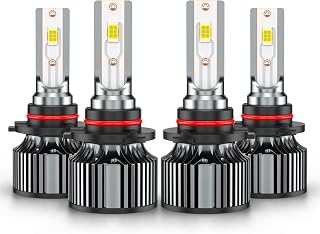 for Chevy Silverado/GMC Sierra 1500/2500/3500 1999-2006 High+Low Beam Bulbs | 300% Brighter,6500K White Light with Cooling Fan,Plug-n-Play,Off-Road Use,Year:1999 2000 2001 2002 2003 2004 2005 2006,4 PCS