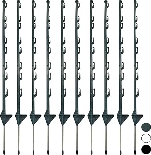 Woodside 10 x Green 4ft Tall Electric Fencing Fence Posts Stakes Poles 4 Foot Horse Paddock