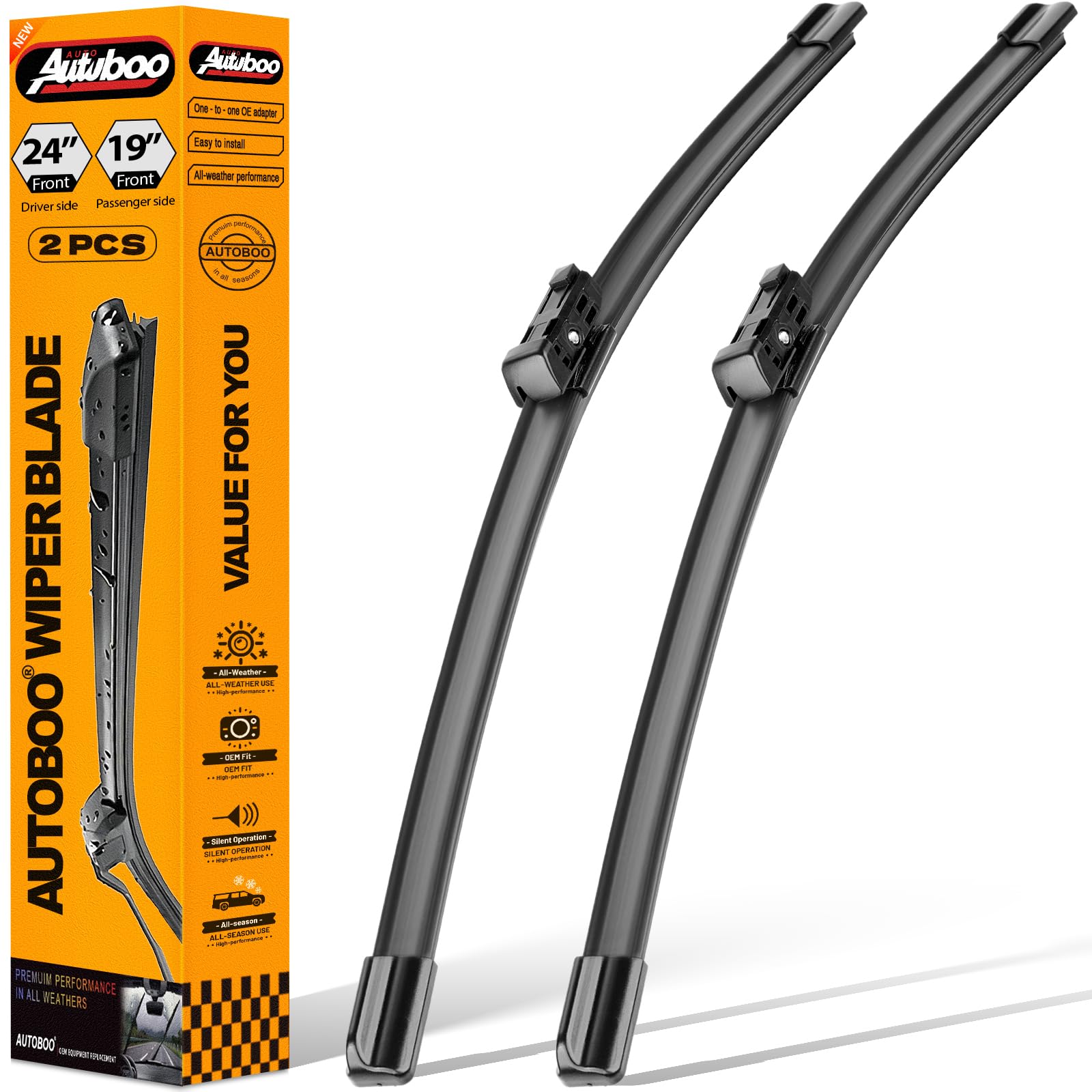 AUTOBOO Windshield Wiper Blade Replacement for Honda Civic CR-V Integra | Fits C