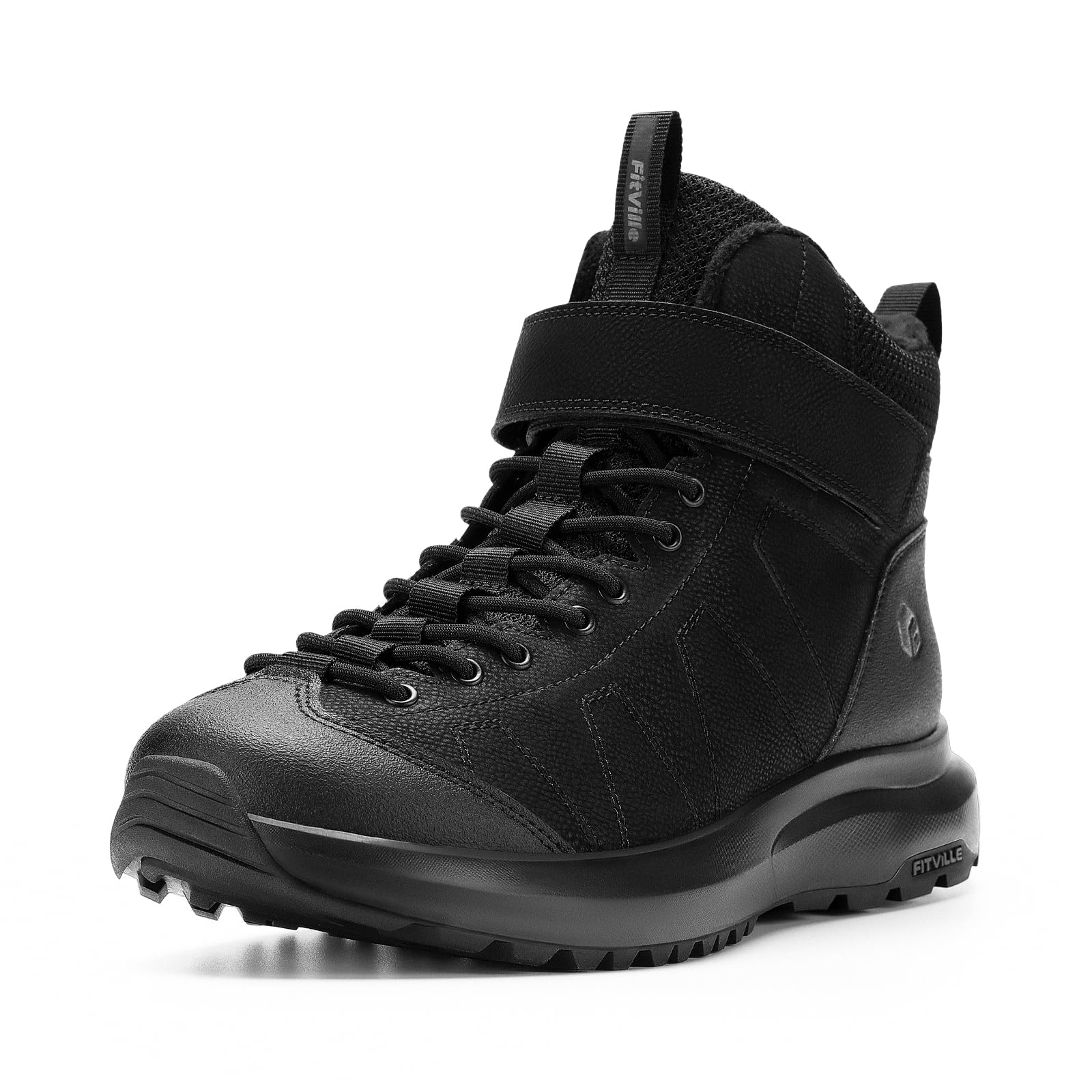 FitVille Winterstiefel Herren Extra Weit Winterschuhe mit Klettverschluss Rutsch