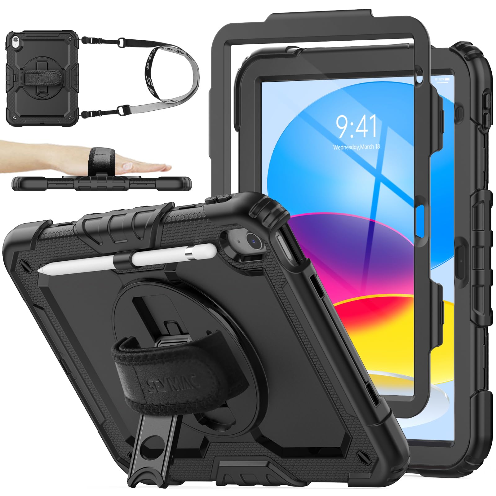SEYMAC stock Case for iPad (A16) 11th/10th Generation 11''/10.9'' 2025/2022, Ful