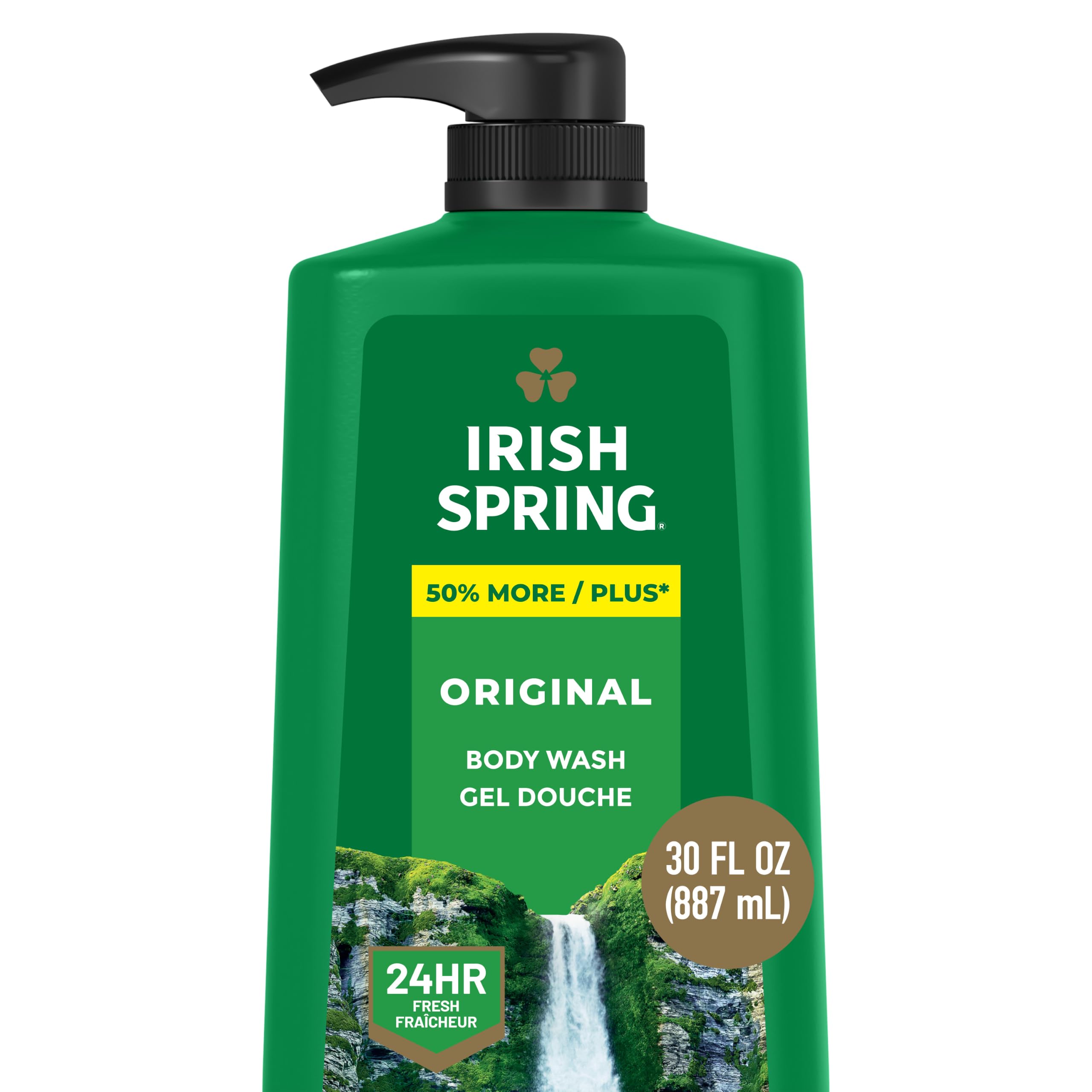 Irish Spring Body Wash for Men, Original Scent, 887 mL | Face and Body Wash, Men