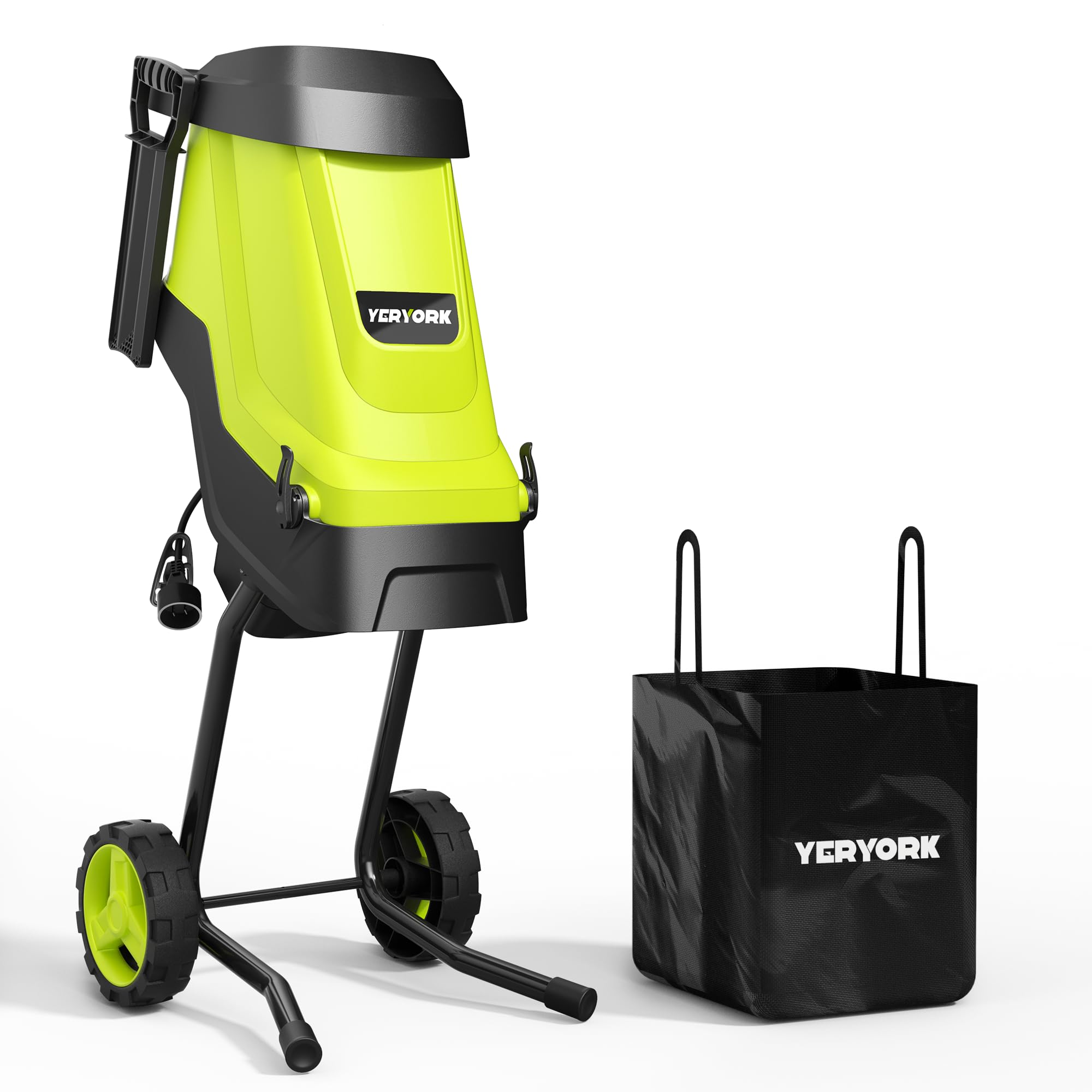 Yeryork Electric Wood Chipper, Max 1.8" Cutting Capacity Chipper Shredder | 15-A