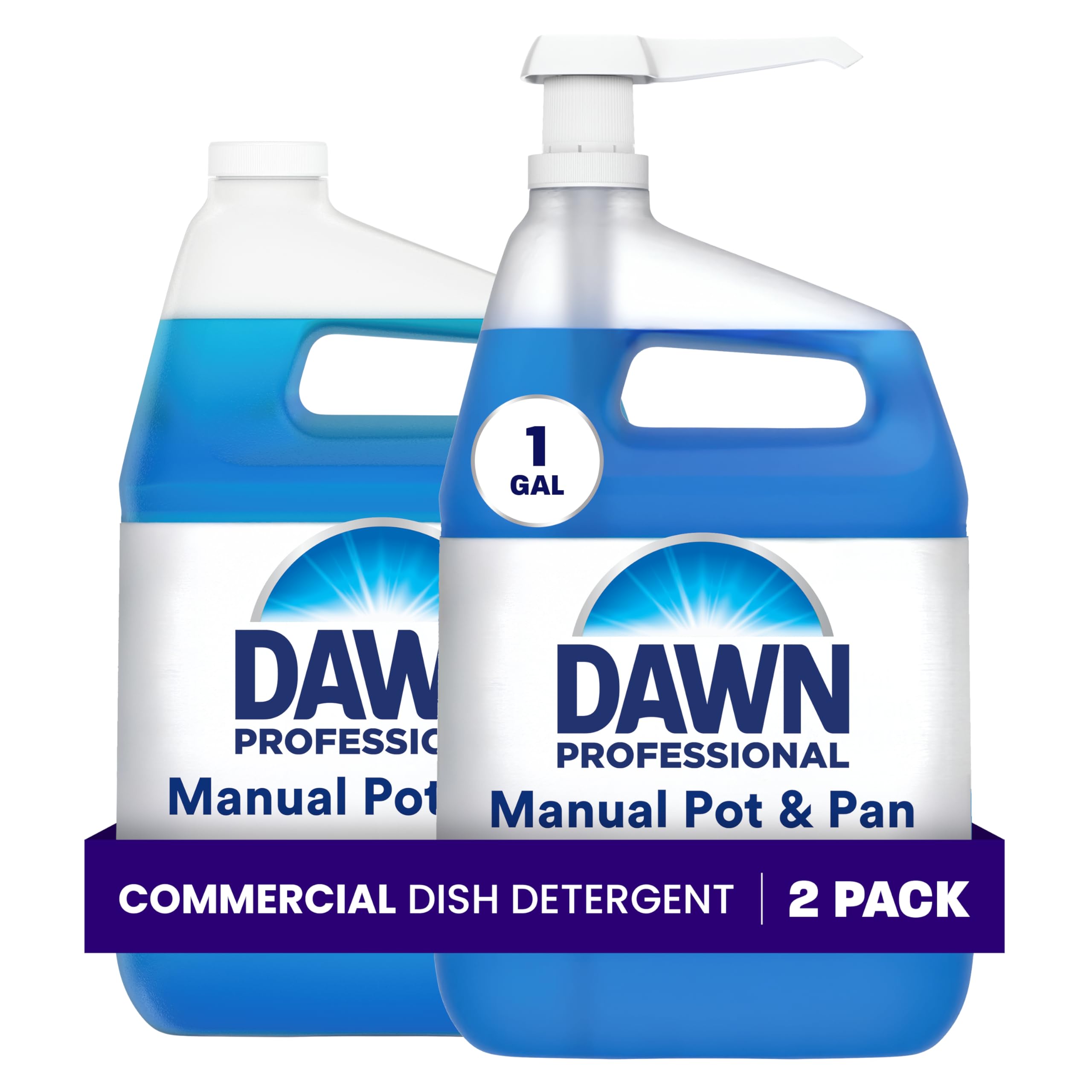 Dawn PRO Manual Pot & Pan Detergent, Bulk Liquid Dish Soap (1 gal, 2 pack) | Cle