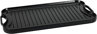Amazon Basics Pre-Seasoned Cast Iron Reversible Rectangular Grill/Griddle with Even Heat Distribution, Black, 20 x 10.63 x 0.98 inch