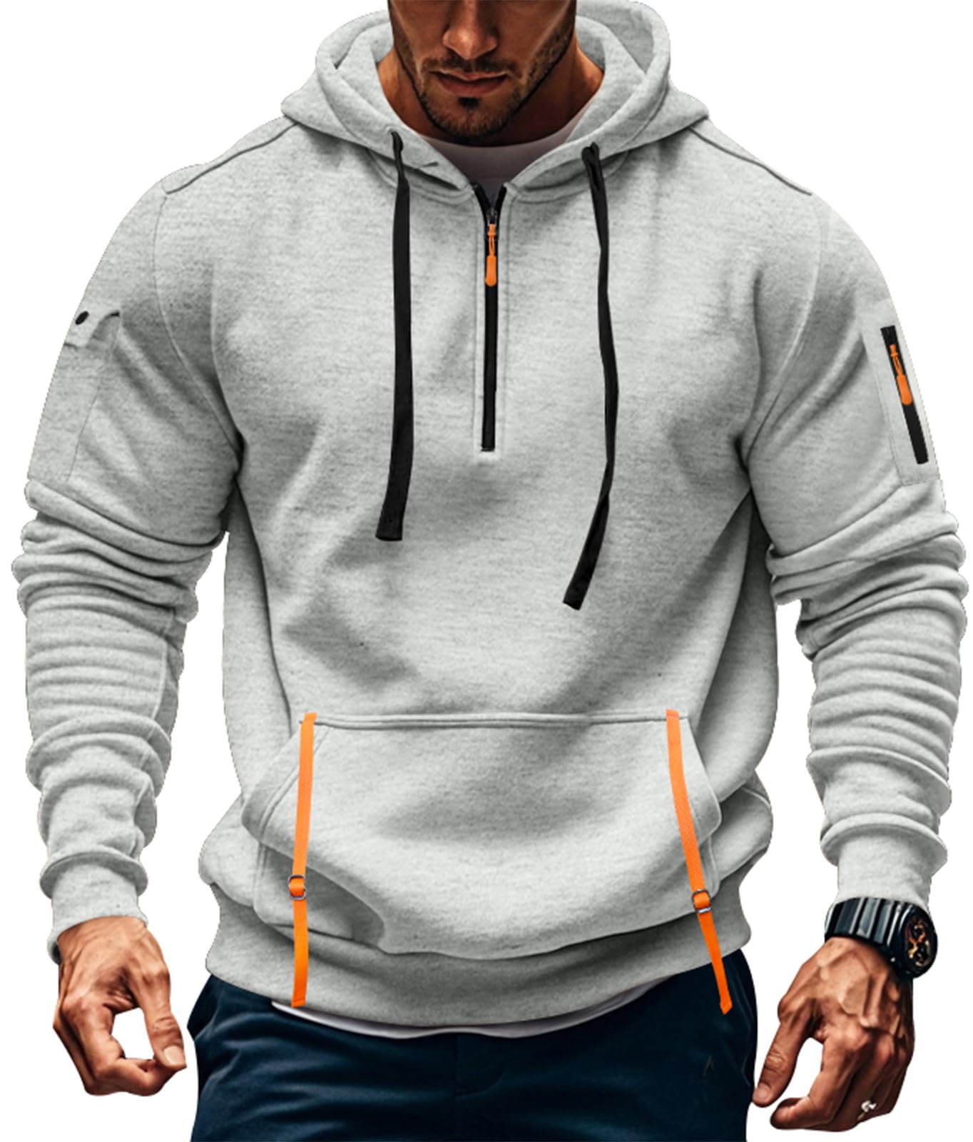 Men's Hooded Sweatshirt with Zip for Boys and Men Sweatshirt with Zip Pocket Mul