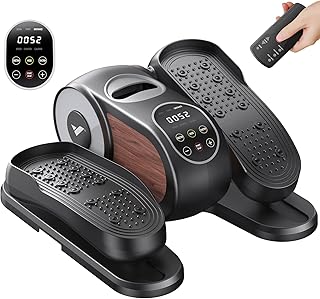 MERACH Under Desk Elliptical, Leg Exerciser While Sitting for Seniors | Quiet Portable Electric Seated Pedal Exerciser Machine with Remote Control & 12-Speeds for Home Office