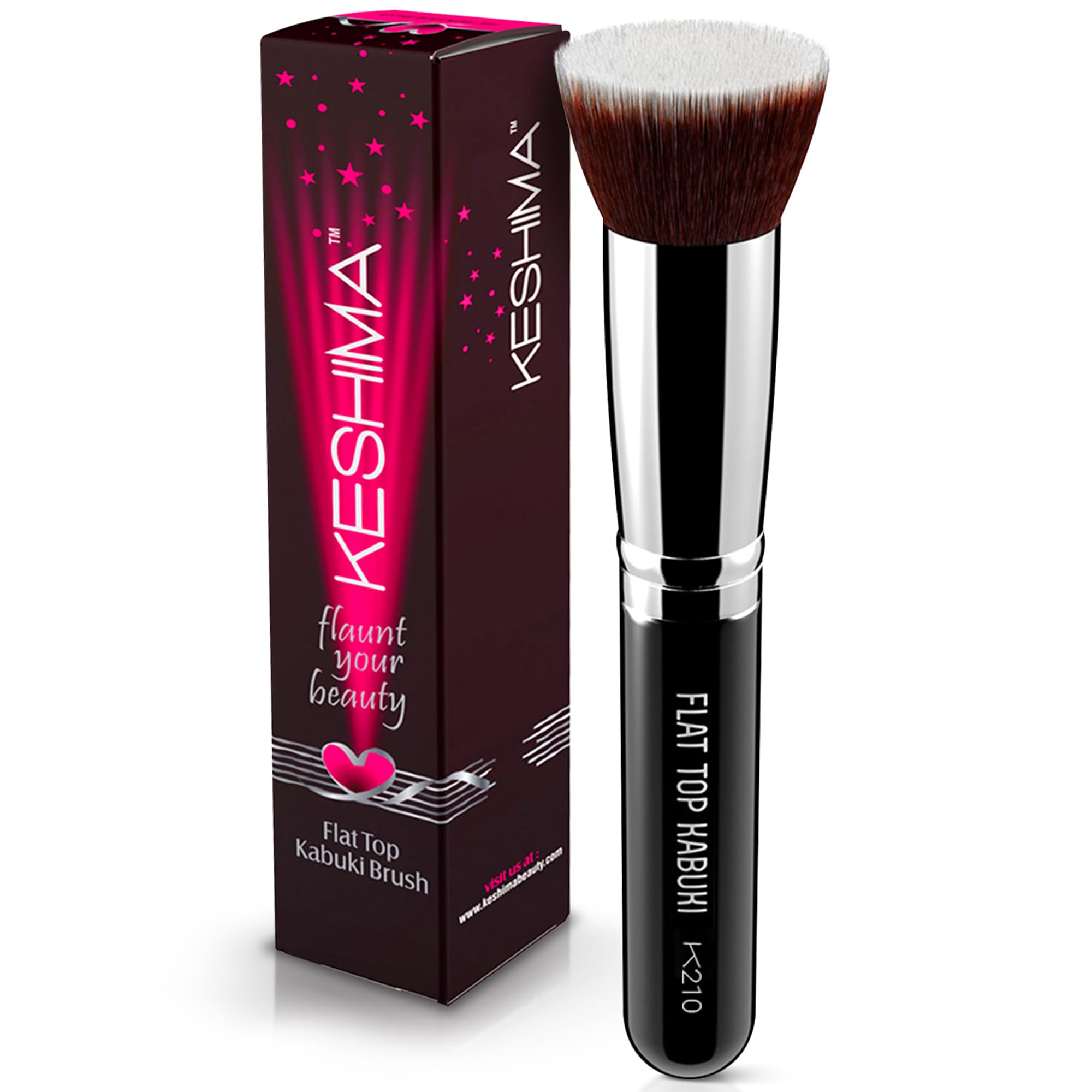 Flat Top Kabuki Foundation Brush By KESHIMA, Premium Makeup Brush | For Liquid, 