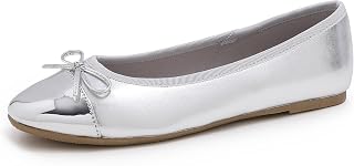 Feversole Women's Fashion Bow Tie Fashion Dress Ballet Flat, Round Toe Ballerina for Women