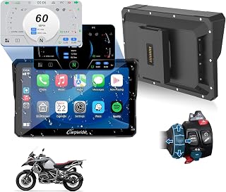 CARPURIDE W702BS for BMW Moto CarPlay & A-Auto Data Reading, Native Wonder | 7" waterproof GPS screen with dual Bluetooth, native data reading, TPMS, light sensor, music sharing and intercom