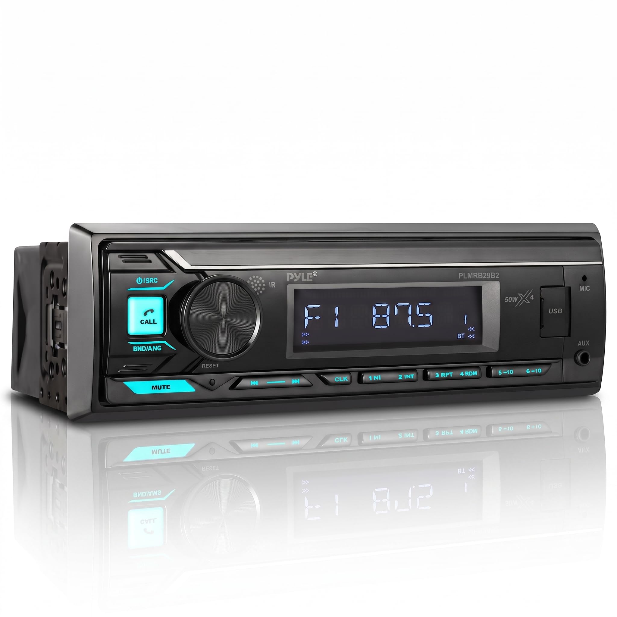 Pyle Marine Radio Stereo Receiver with Bluetooth MP3 Player - Single DIN Boat Au