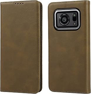 【Hamany】 AQUOS R6 Case, Flip-Style Aquos R6 Case, Shockproof, Durable, Anti-Scratch, for docomo SH-51B, Smartphone Case, SH-M22, Sharp, A101SH, Card Slot, Leather - Vintage Dark Green