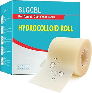 Hydrocolloid Roll, Hydrocolloid Bandages Roll for Wound Care | Medical Grade, Cut-to-Size, Self-Adhesive, Flexible & Waterproof, First Aid Kit Essential (2in x 6ft, 0.3mm Thickness)