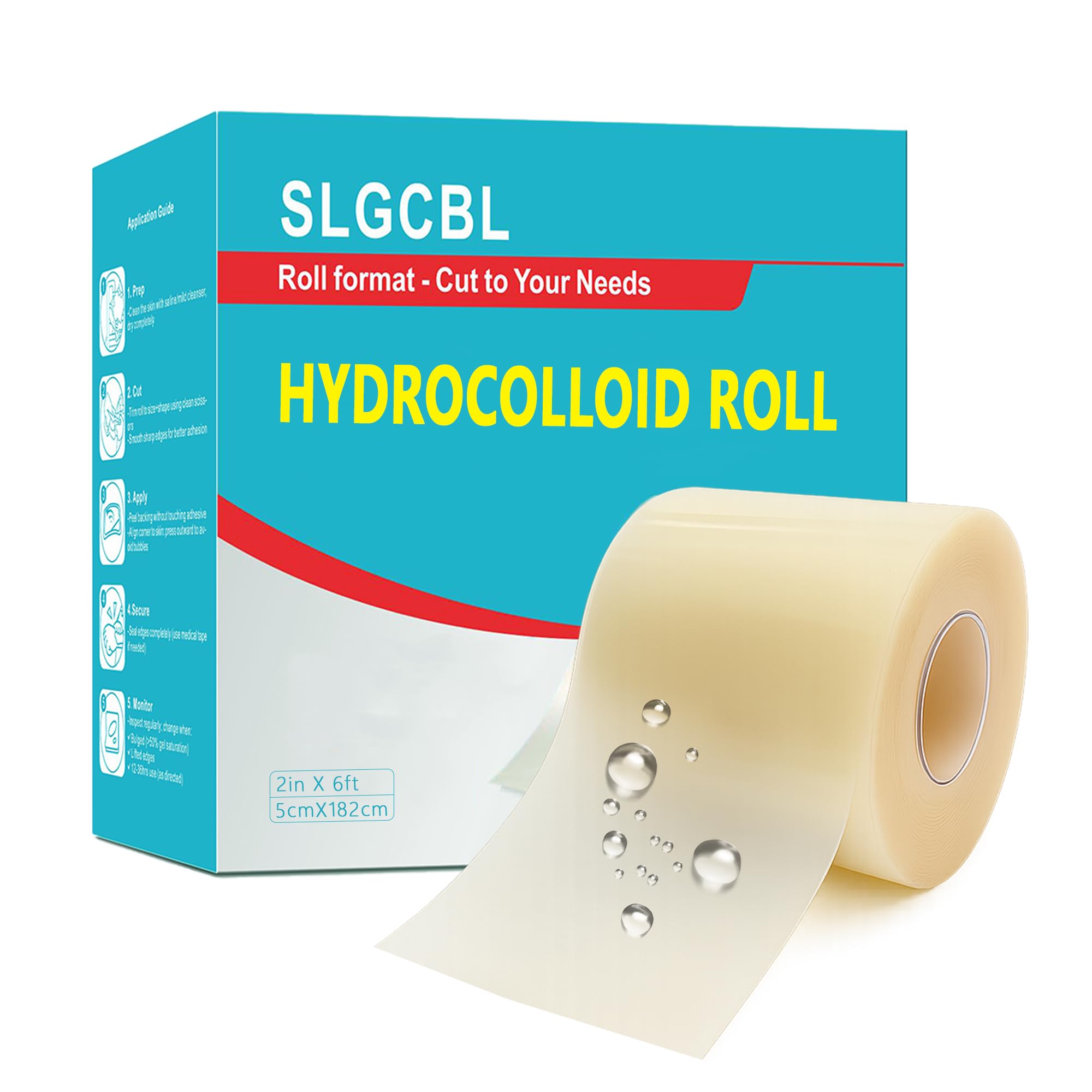 Hydrocolloid Roll, Hydrocolloid Bandages Roll for Wound Care | Medical Grade, Cu