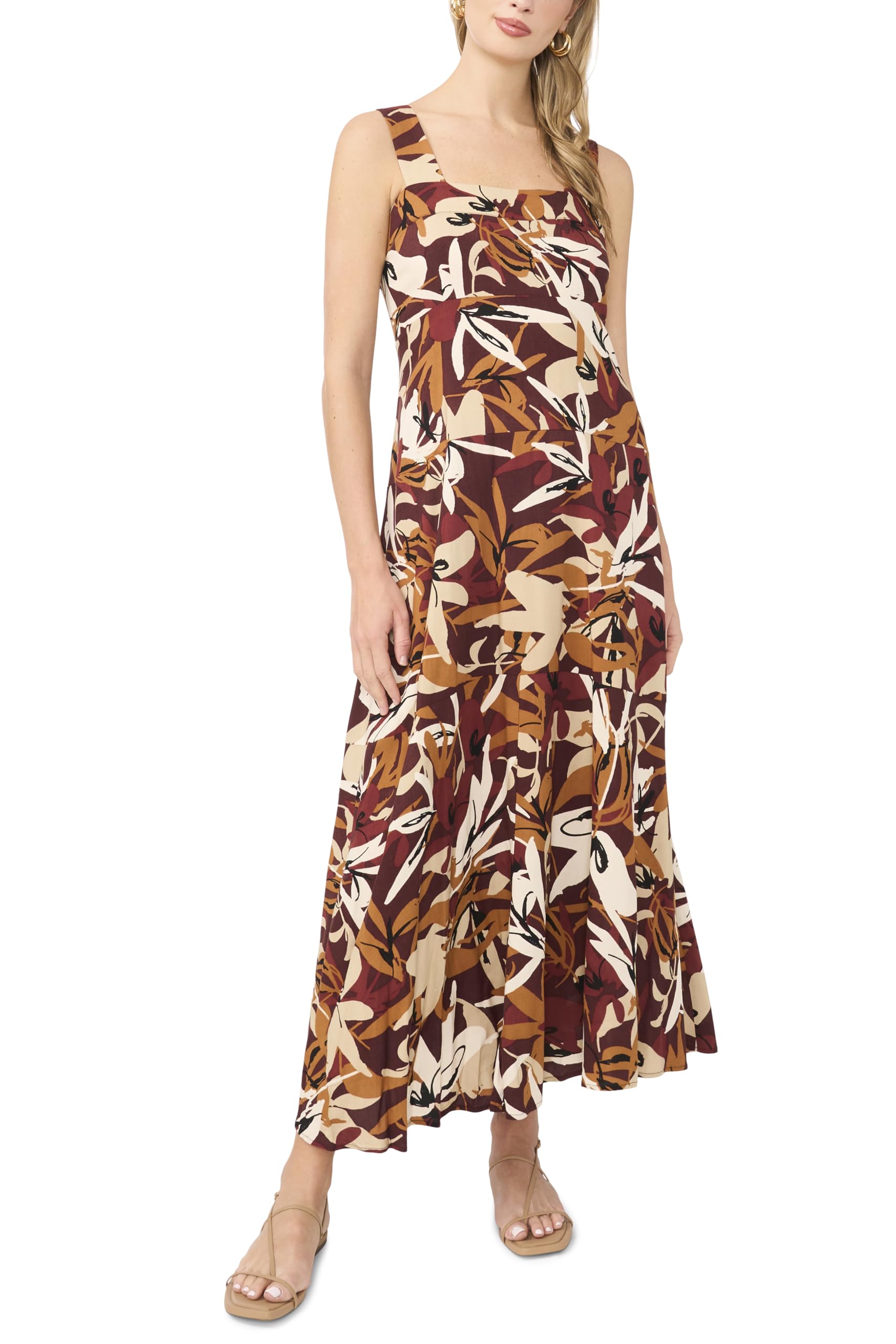 Vince Camuto Women Ladies Long Sleeve Thick Strap Maxi Dress