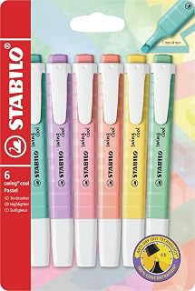 STABILO swing cool Pastel - Highlighter | Pack of 6 - Assorted Colours