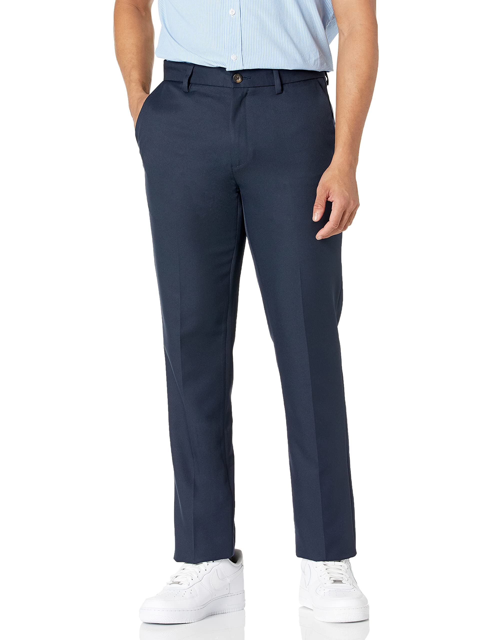 Amazon Essentials Hombre Pantalón De Vestir De Corte Estrecho con Parte Delanter