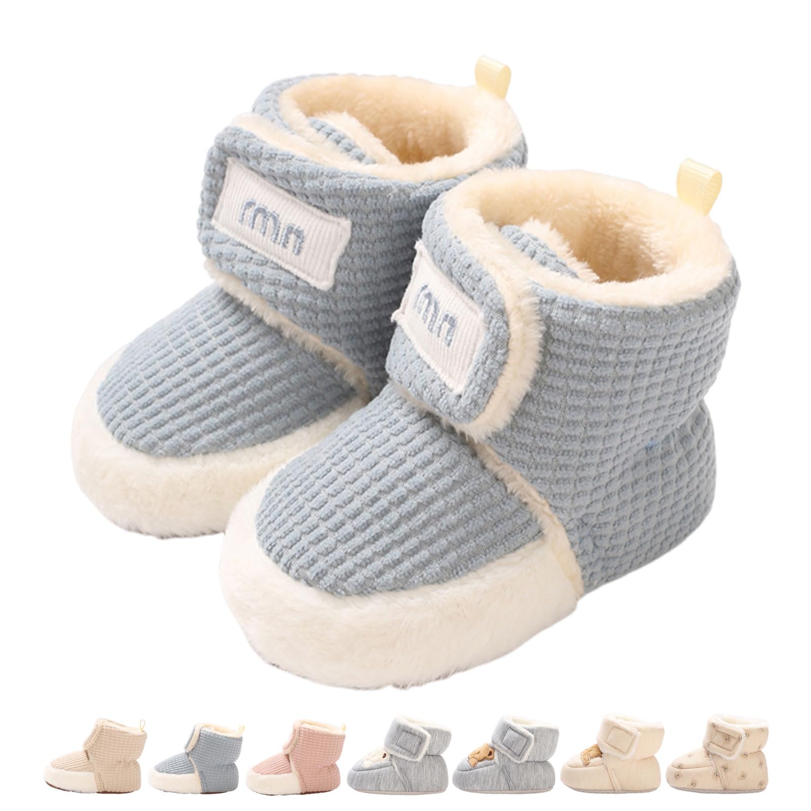 Baby Boys Girls Winter Warm Fleece Booties Snow Boots Newborn Non-Slip Soft Sole