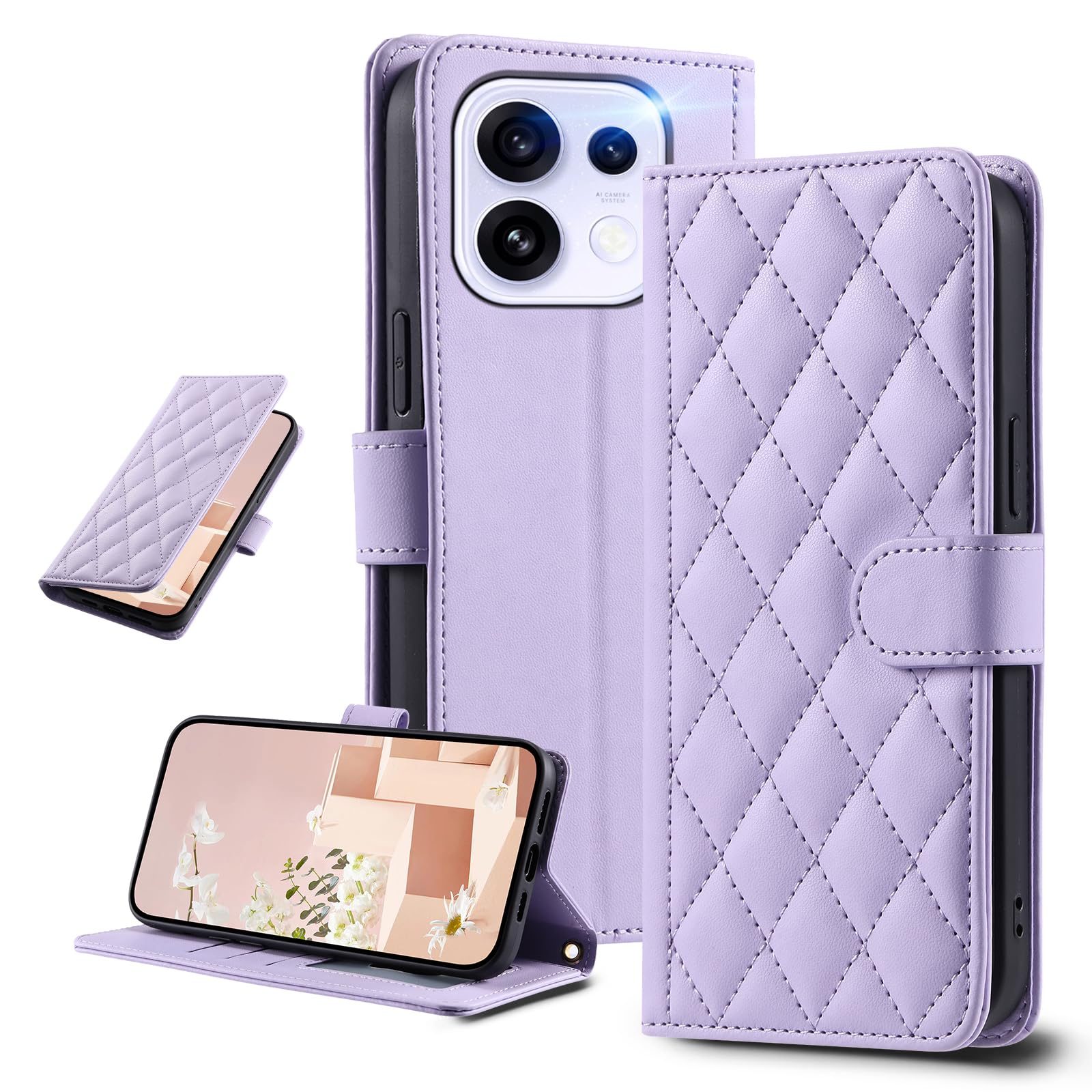 UnivoColors iPhone 14 Plus Quilted Leather Style Folio Case Elegant High Quality