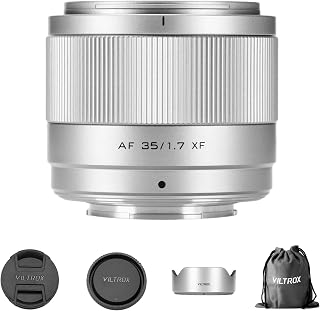 VILTROX 35mm f/1.7 XF Lens, 35mm F1.7 XF Auto Focus Large Aperture APS-C Prime Lens Compatible with Fujifilm XF-Mount Cameras X-E4 X-H1 X-Pro3 X-S10 X-T4 X-T10 X-T20 X-T30 X-H2 X-T5 X-T50(Silver)
