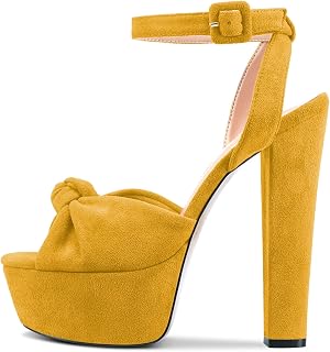 Castamere Women's High Block Chunky Platform Heel Open Toe Straps Ankle Bow Tie Sandals