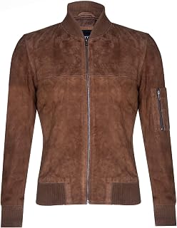 Infinity Leather Men's Bomber Jacket in Real Goat Suede Leather MA-1 Varsity