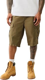 True Religion Men's Loose Fit Cargo Shorts | Cargo Shorts with Flap Pockets