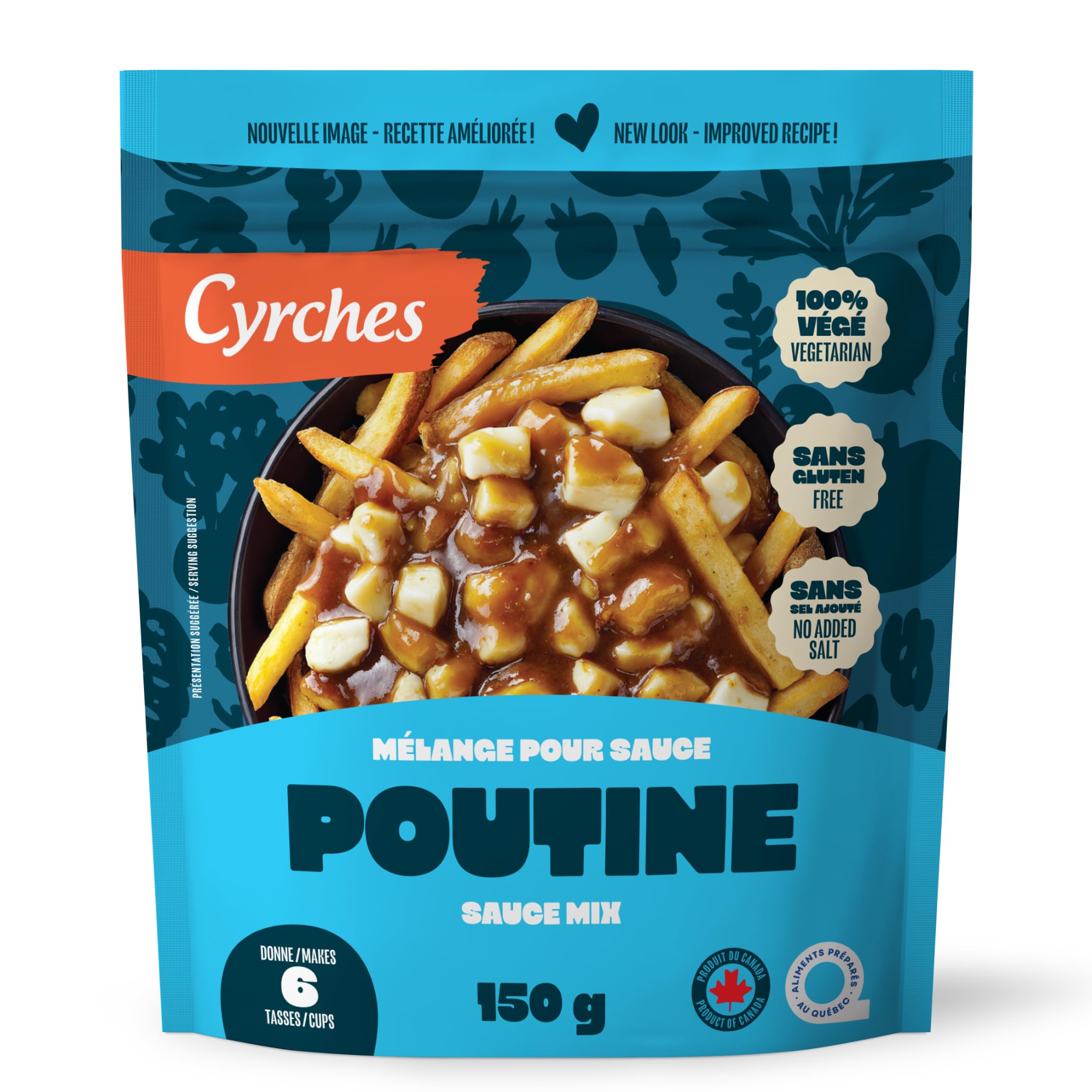 Cyrches Poutine Sauce Mix, Gluten-Free & Vegetarian, No Added Salt, 150 g