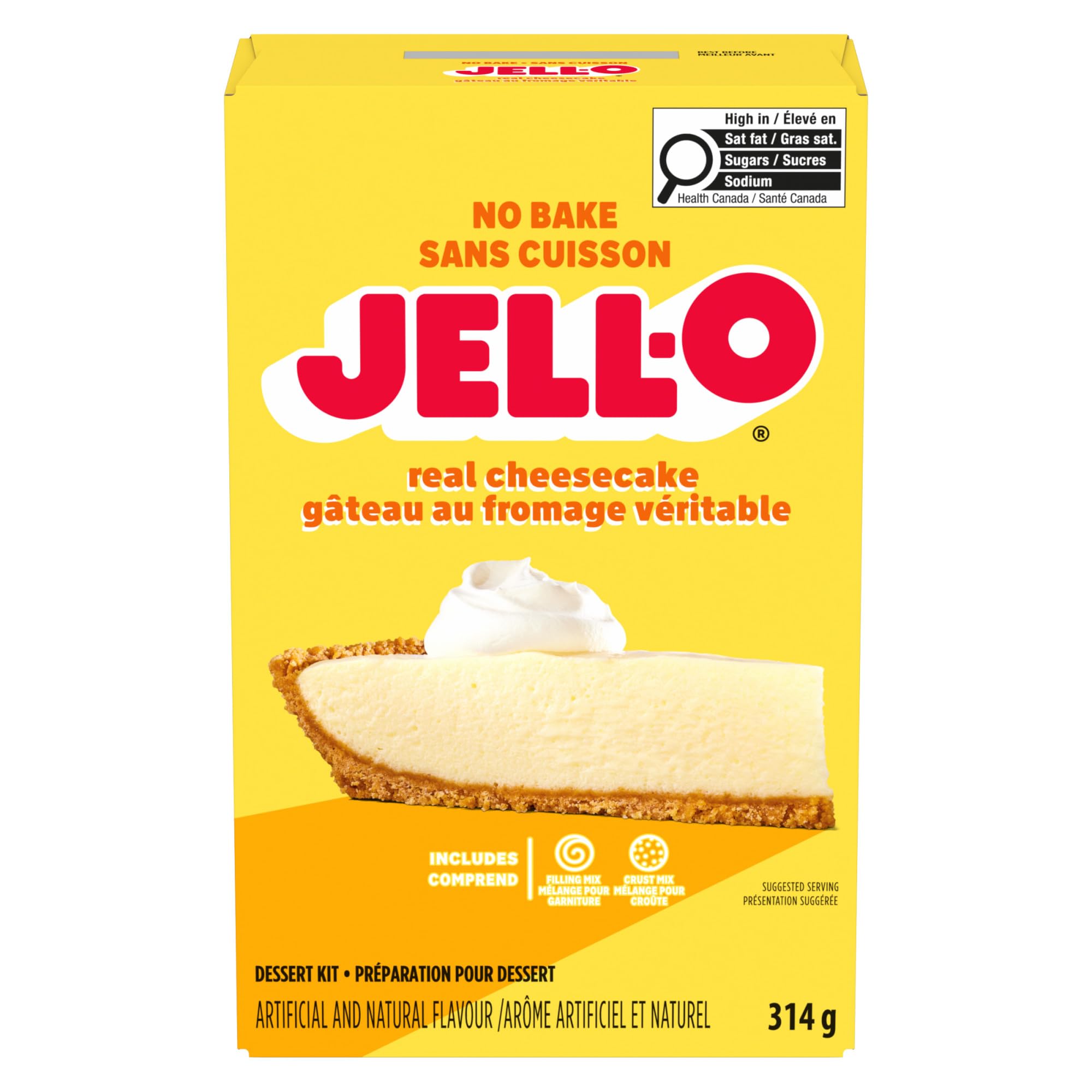 Jell-O 314 gr No Bake Dessert Real Cheesecake 6 Box/Carton Case