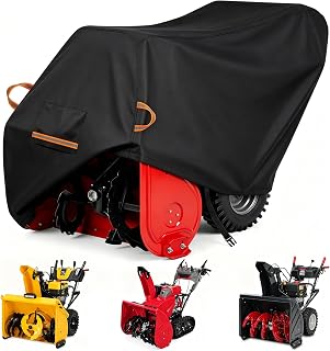 Snow Blower Cover-600D Snowblower Covers Heavy Duty Waterproof | 60x33x47In Snow Thrower Cover with Windproof 4 Buckles,2 Drawstrings,Air Vent,Universal Fit for Most 2 Stage Snow Blowers