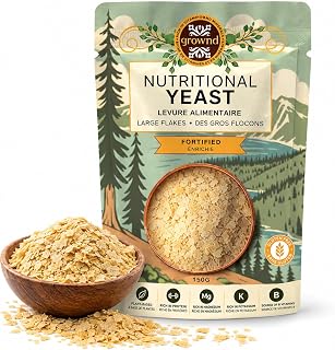 Grownd Fortified Nutritional Yeast Flakes, Gluten-Free Seasoning - 150g | Savory Flavour, Rich in Magnesium, Potassium & Protein, Ideal for Pasta, Salads, Popcorn, Sauces, Plant Based