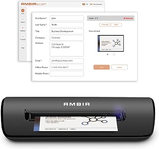 Ambir ImageScan Pro 667 Business Card Scanner with AmbirScan Business Card for Windows PC and MAC