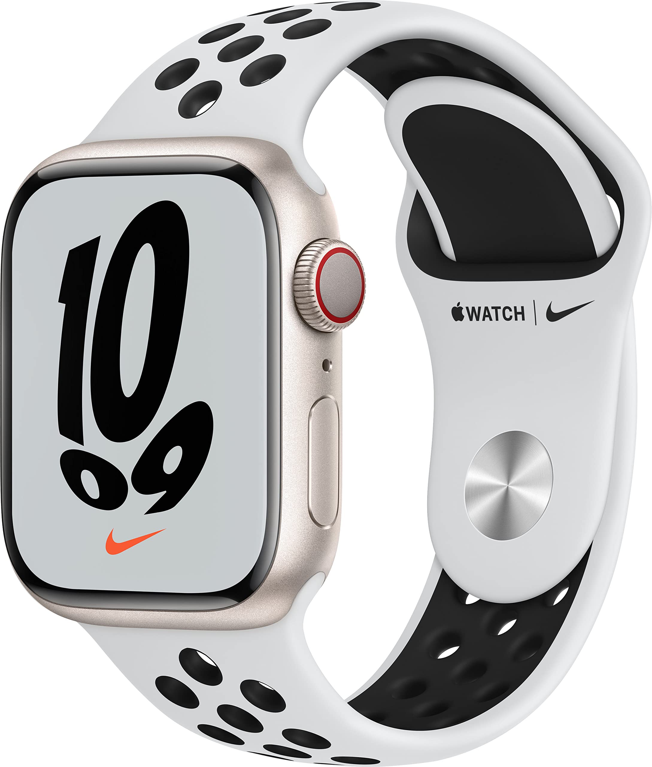 Apple Watch Nike Series 7 (GPS + Cellular, 41mm) Starlight Aluminum Case with Pu