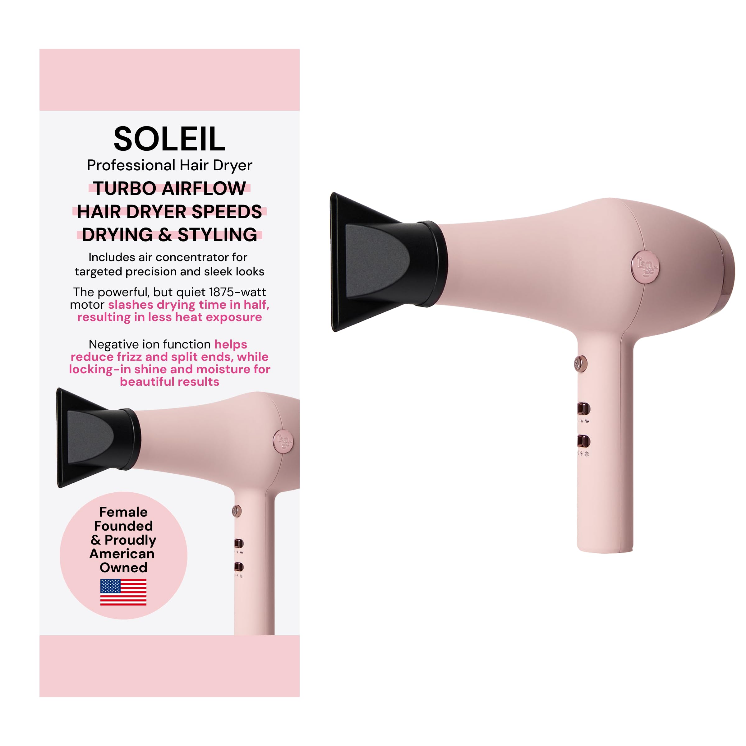L'ANGE HAIR Soleil Professional Hair Dryer | 3 Heat Settings & 2 Airflow Setting