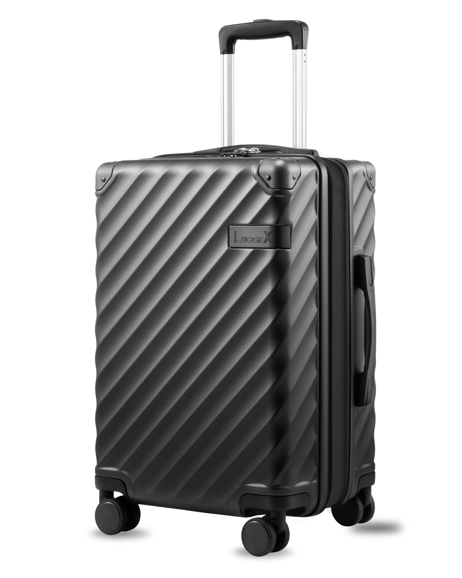 LUGGEX 20 Inch Carry On Luggage 22x14x9 Airline Approved, Charcoal Metallic | Ca
