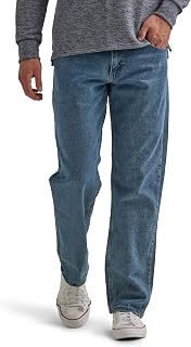 Wrangler Authentics Men's Classic 5-Pocket Relaxed Fit Jean, Vintage Blue Grey Flex, 38W x 32L