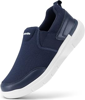 FitVille Men's Extra Wide Sports Shoes Non-Slip Walking Comfortable Lightweight Breathable Slip on Casual Sneakers