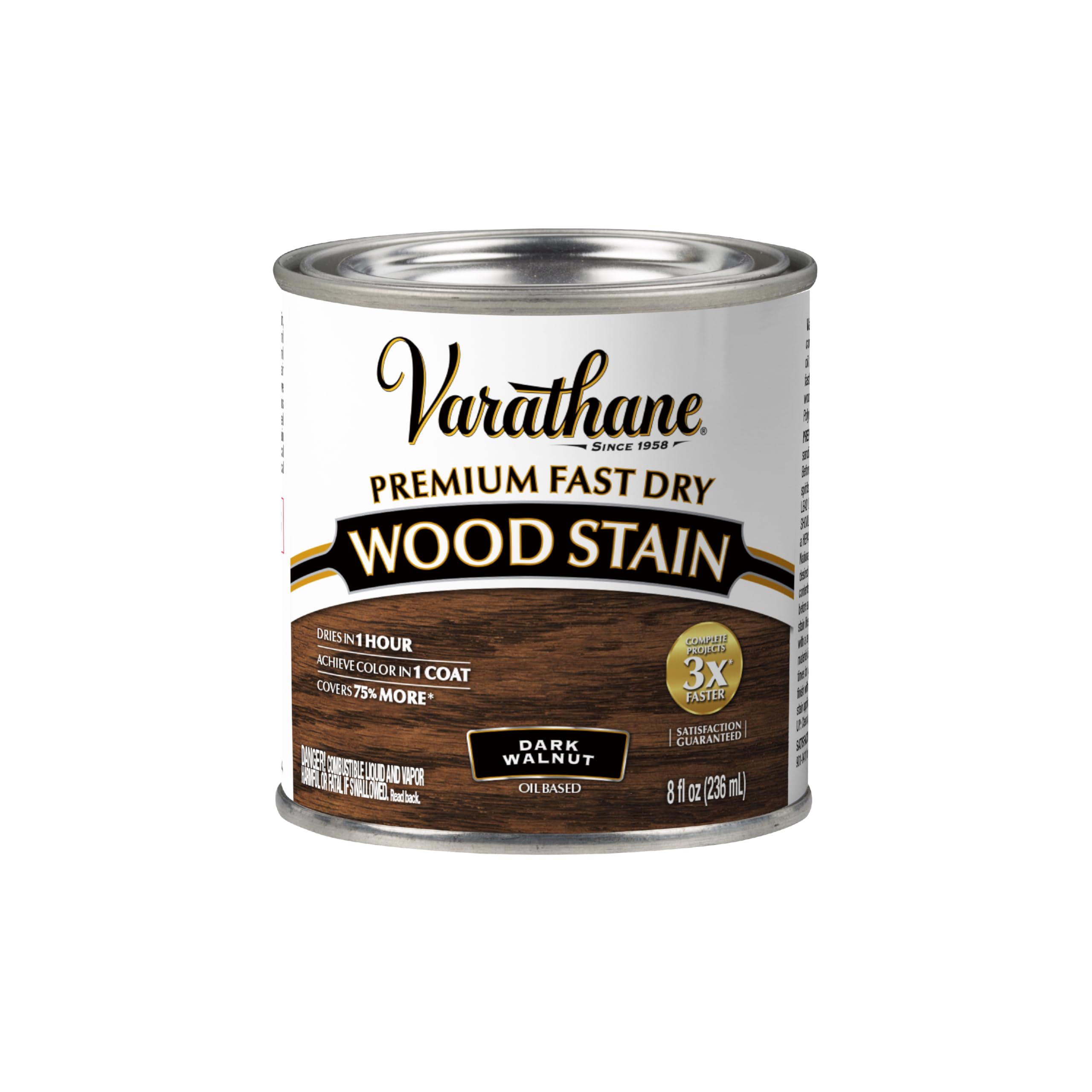 Varathane Premium Fast Dry Dark Walnut Wood Stain | Oil-Based, 1 Coat Color, 1 H